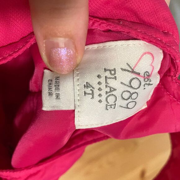 Place Est 1989 Girls Snow Bib Overall Pants Neon Pink Lined Button Strap 4T - Picture 7 of 8